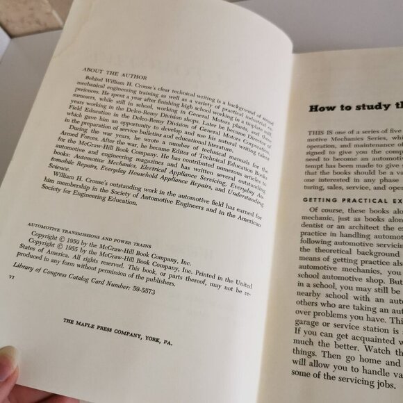 1950s Automotive Transmissions & Power Engines Book Vintage William H. Crouse - Picture 6 of 11